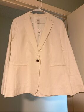 J. Crew Linen Blend One Button Blazer - White, Sz 14 NWT